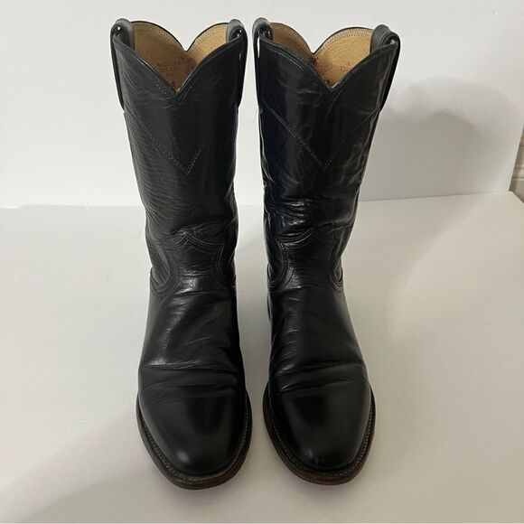 Justin Womens Ropers Black Leather L3703 Western Cowgirl Boots Size 6A - Picture 4 of 9